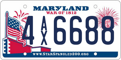 MD license plate 4AX6688