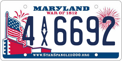 MD license plate 4AX6692