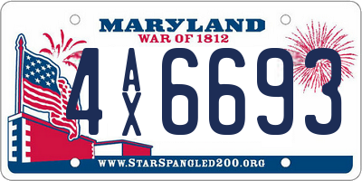 MD license plate 4AX6693