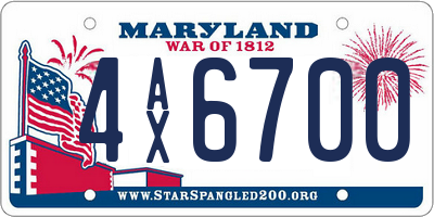 MD license plate 4AX6700
