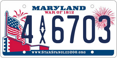 MD license plate 4AX6703