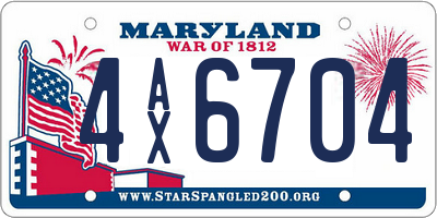 MD license plate 4AX6704