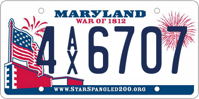 MD license plate 4AX6707