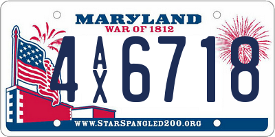 MD license plate 4AX6718