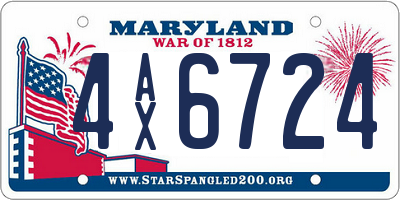 MD license plate 4AX6724
