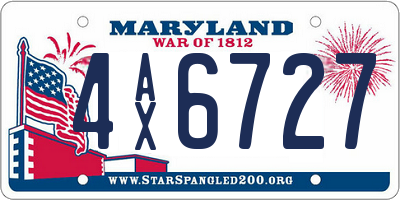 MD license plate 4AX6727