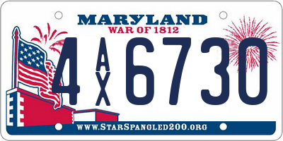 MD license plate 4AX6730