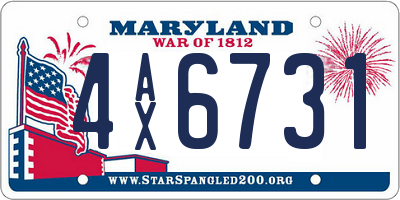 MD license plate 4AX6731