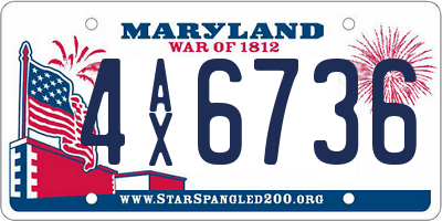 MD license plate 4AX6736