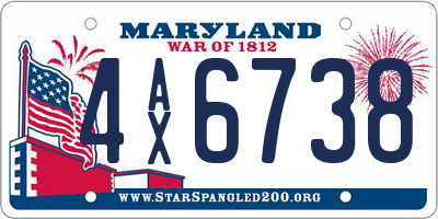 MD license plate 4AX6738