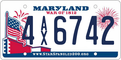 MD license plate 4AX6742