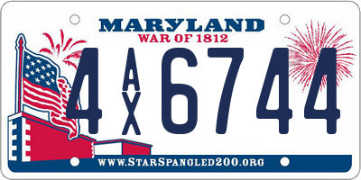 MD license plate 4AX6744