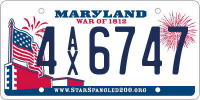 MD license plate 4AX6747