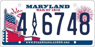 MD license plate 4AX6748