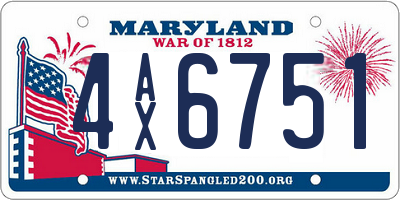 MD license plate 4AX6751
