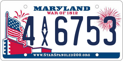 MD license plate 4AX6753