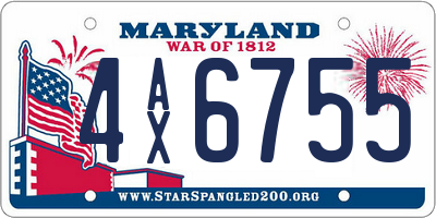 MD license plate 4AX6755