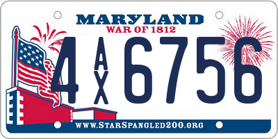 MD license plate 4AX6756