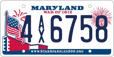 MD license plate 4AX6758