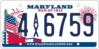 MD license plate 4AX6759