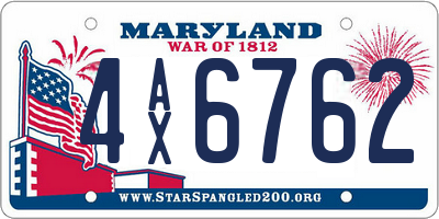 MD license plate 4AX6762