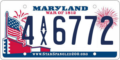MD license plate 4AX6772
