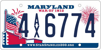 MD license plate 4AX6774