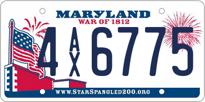 MD license plate 4AX6775