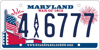 MD license plate 4AX6777