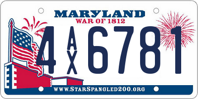 MD license plate 4AX6781