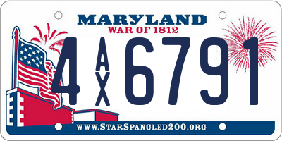 MD license plate 4AX6791