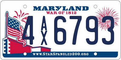 MD license plate 4AX6793