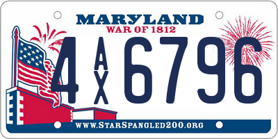 MD license plate 4AX6796