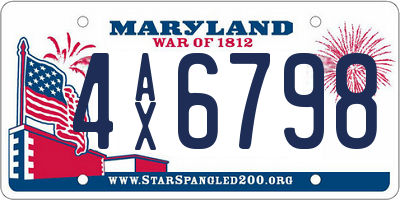 MD license plate 4AX6798