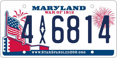 MD license plate 4AX6814