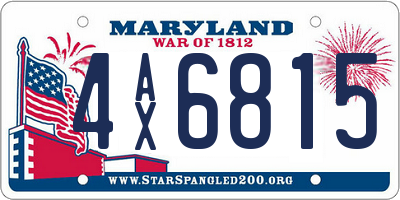 MD license plate 4AX6815