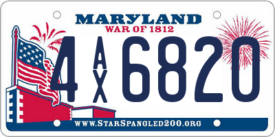 MD license plate 4AX6820