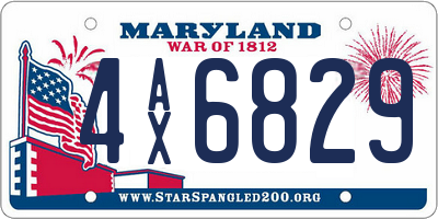 MD license plate 4AX6829