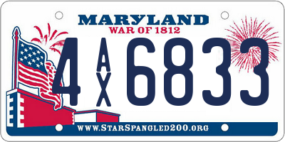 MD license plate 4AX6833