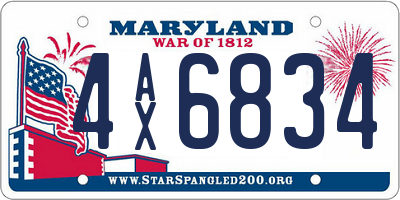 MD license plate 4AX6834