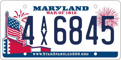 MD license plate 4AX6845