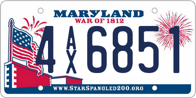 MD license plate 4AX6851
