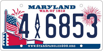 MD license plate 4AX6853
