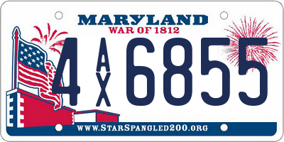 MD license plate 4AX6855