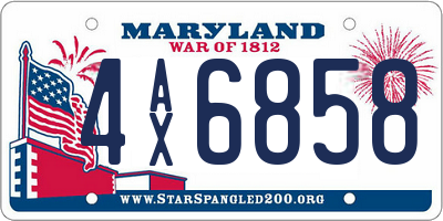 MD license plate 4AX6858