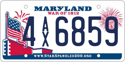 MD license plate 4AX6859
