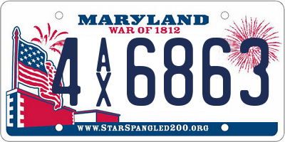MD license plate 4AX6863