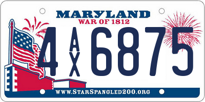 MD license plate 4AX6875