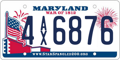 MD license plate 4AX6876