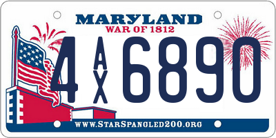 MD license plate 4AX6890